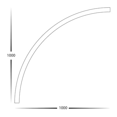 32mm x 35mm Deep Curved Aluminium Profile Black Havit Commercial - HCP-4423235-X