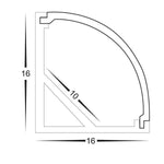 Corner Aluminium Profile 16x16mm in Silver/Black/White Havit Commercial - HCP-42X1616