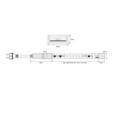 12w 240v 120LED 3k, 4k, 6k IP65 LED Strip Light Havit Commercial - HCP-386512X