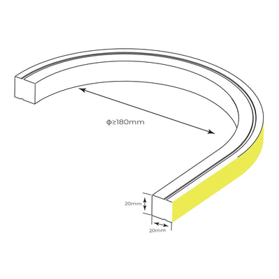 18w Top Bend HaviFlex Flexible Neon LED Strip Light RGBW, 2700k, 3000k, 4000k Havit Commercial - HCP-3662020X