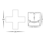 White 20w X-Shape TRI Colour Proline Connector Havit Commercial - HCP-60300X-X