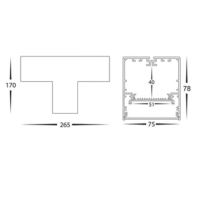 White 15w T-Shape TRI Colour Proline Connector Havit Commercial - HCP-60300X-T