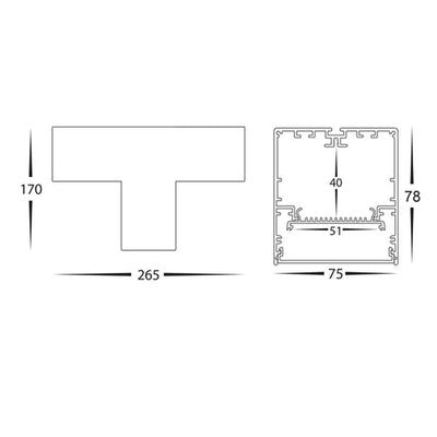 Black 15w T-Shape TRI Colour Proline Connector Havit Commercial - HCP-60200X-T
