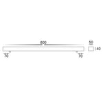 Acc. - 800mm Surface Mounted Rectangle Canopy in Black, White or Satin Chrome Havit Commercial - HCP-48X009