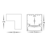 12w L-Shape TRI Colour Proline Connector Black  or White Havit Commercial - HCP-60X00X-L