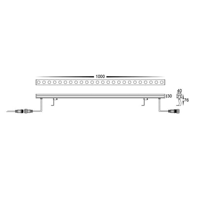24w Outdoor LED Wall Washer 3k,4k,5k,RGBC,RGBW in Black Havit Commercial - HCP-24724X-45