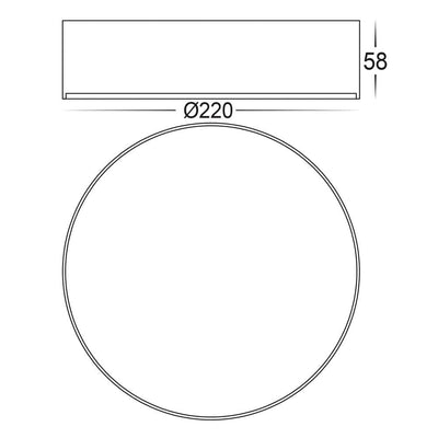 20w LED Oyster Light Dali Dimmable in Black or White Havit Commercial - HCP-8922004, HCP-8932004