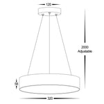 Round Pendant Light 30w Dimmable in Black or White Havit Commercial - HCP-89X3004-PDT