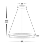 Circa LED Pendant Light 40w 800mm in Black or White Havit Commercial - HCP-64X13X, HCP-64X13X
