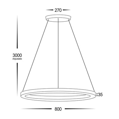 Circa LED Pendant Light 40w 800mm in Black or White Havit Commercial - HCP-64X13X, HCP-64X13X