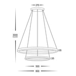 Circa Double LED Pendant Light 65w 800mm+500mm in Black/White Havit Commercial - HCP-65X13X, HCP-65X13X