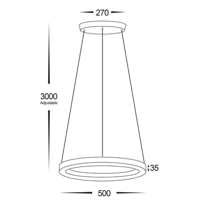 25w Circa LED Pendant Light 500mm in Black or White Havit Commercial - HCP-64212X, HCP-64312X