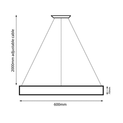 Proline Square Pendant Light 65w Triac Dimmable in Black or White Havit Commercial - HCP-672850, HCP-673850