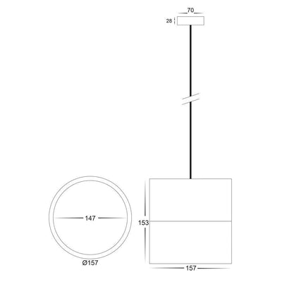 18w LED Pendant Light Dali Dimmable in Black or White Havit Commercial - HCP-89X1804-PDT