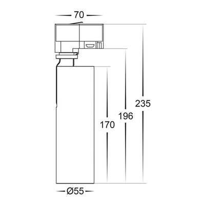 Three Circuit Track Head 15w 5 Colour Dimmable Black/White Havit Commercial - HCP-10X2202
