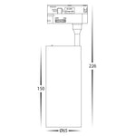 Single Circuit LED Track Light 20w Dimmable in Black or White Havit Commercial - HCP-1022001, HCP-1032001