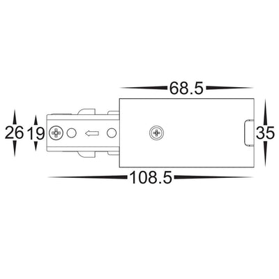 White Single Circuit Track Accessories Havit Commercial - HCP-103100
