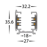 Three Circuit Track in Black or White (1/2/3 Metre) Havit Commercial - HCP-1023X0, HCP-1033X0