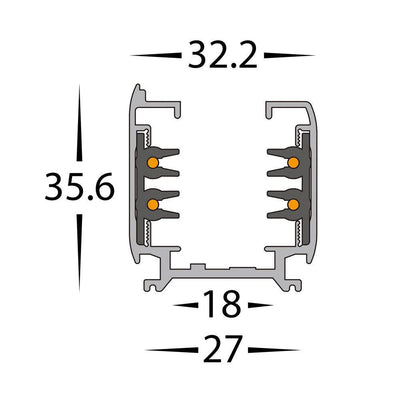 Three Circuit Track in Black or White (1/2/3 Metre) Havit Commercial - HCP-1023X0, HCP-1033X0