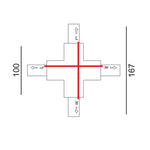 CLA Lighting Accessories 4 Wire 3 Circuit ‘Cross-Piece’ Connector in White Lights-For-You TRK3WHCON5 9326191033957