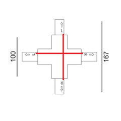 CLA Lighting Accessories 4 Wire 3 Circuit ‘Cross-Piece’ Connector in White Lights-For-You TRK3WHCON5 9326191033957