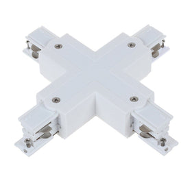 CLA Lighting Accessories 4 Wire 3 Circuit ‘Cross-Piece’ Connector in White Lights-For-You TRK3WHCON5 9326191033957