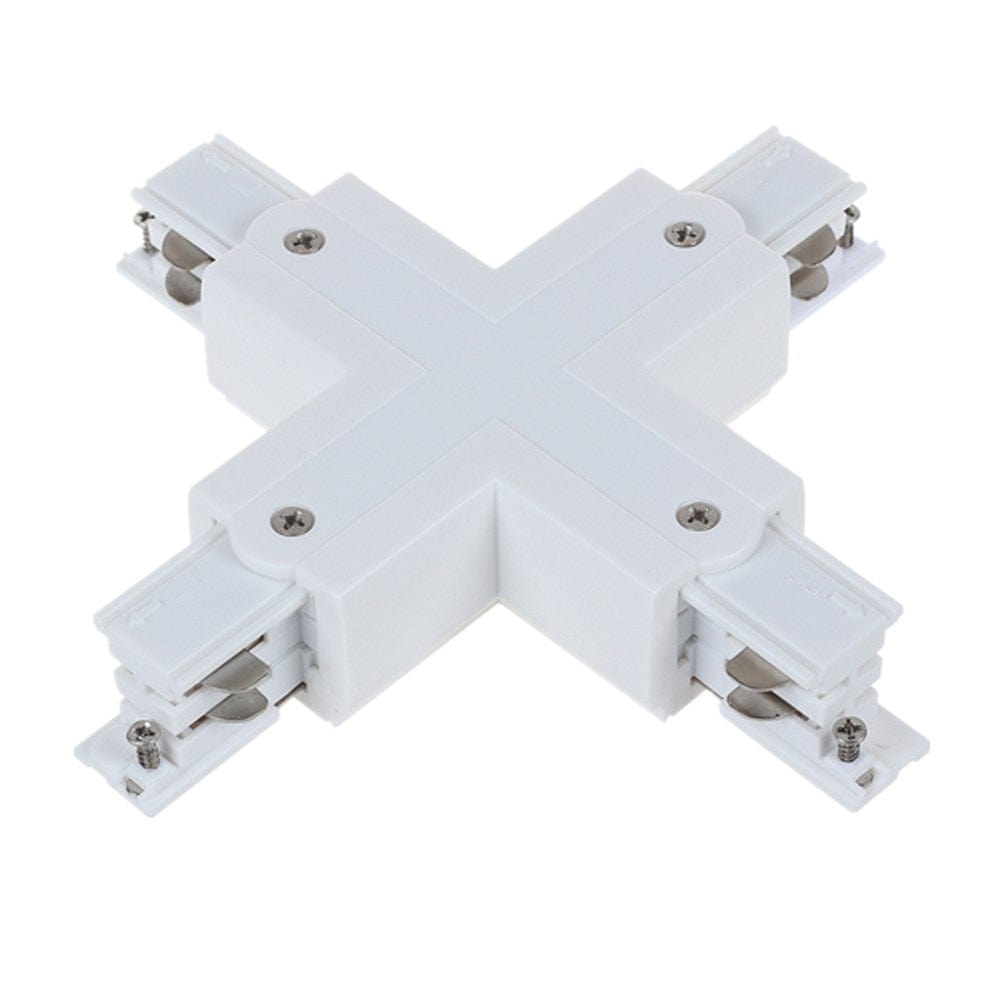 CLA Lighting Accessories 4 Wire 3 Circuit ‘Cross-Piece’ Connector in White Lights-For-You TRK3WHCON5 9326191033957