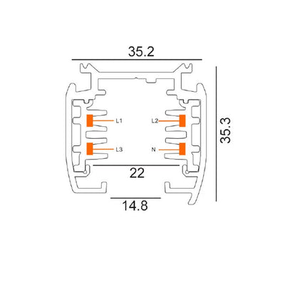 CLA Lighting Accessories Accessory - 4 Wire 3 Circuit Universal Track 2m in Black Lights-For-You TRK3BL2M 9326191033698