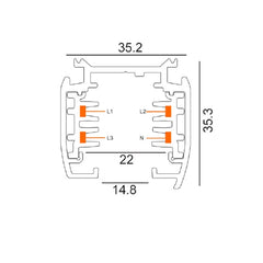 CLA Lighting Accessories Accessory - 4 Wire 3 Circuit Universal Track 2m in Black Lights-For-You TRK3BL2M 9326191033698