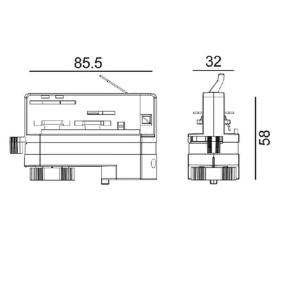CLA Lighting Accessories Track 3 Circuit 4 Wire Track Pendant Adaptor Lights-For-You TRK3WHADAP3 9326191035722