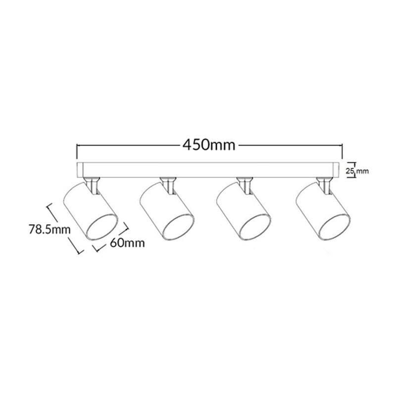 CLA Lighting Bar Lights Spot 240V GU10 Quad Adjustable Ceiling Bar Spotlight Lights-For-You