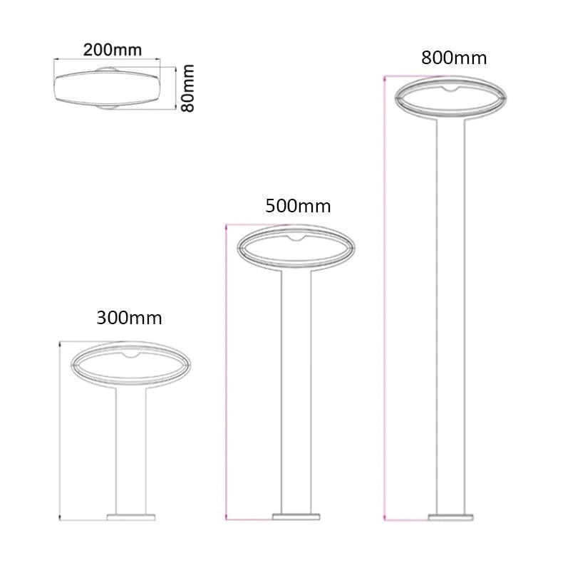 CLA Lighting Bollard Lighting Horus Series Exterior LED Bollard Light Oval Lights-For-You