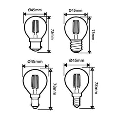 CLA Lighting Globes 4w LED B22/E27/B15/E14 Fancy Round Globe Warm White Lights-For-You