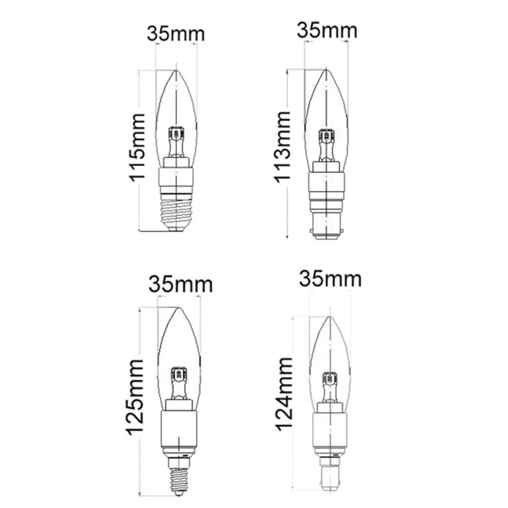 CLA Lighting Globes 4w LED E27, B22, E14, B15 Candle Globe Lights-For-You