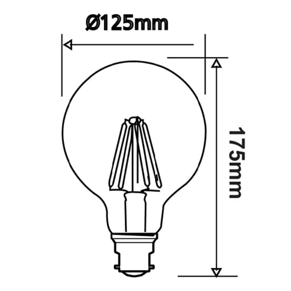 CLA Lighting Globes 8w LED E27, B22 G125 Globe Warm White 2700k, Daylight 6000k Lights-For-You