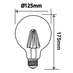 CLA Lighting Globes 8w LED E27, B22 G125 Globe Warm White 2700k, Daylight 6000k Lights-For-You