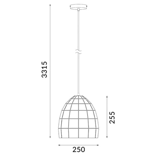 CLA Lighting Indoor Pendants Armis Glass Pendant Light w/ Tiled Iron (Ellipse) Lights-For-You