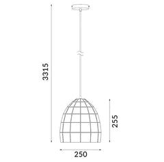 CLA Lighting Indoor Pendants Armis Glass Pendant Light w/ Tiled Iron (Ellipse) Lights-For-You