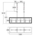 CLA Lighting Indoor Pendants Banquet 5Lt Pendant Light Rectangular Frame Lights-For-You BANQUET1