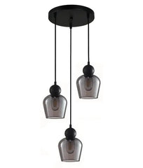 CLA Lighting Indoor Pendants Black Smoke CLA Champan Glass Ellipse Pendant (E27) - 3 Bar Lights-For-You 400