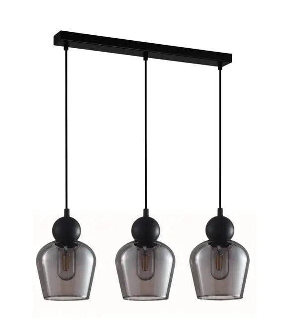 CLA Lighting Indoor Pendants Black Smoke CLA Champan Glass Ellipse Pendant (E27) - 3 Bar Lights-For-You 400