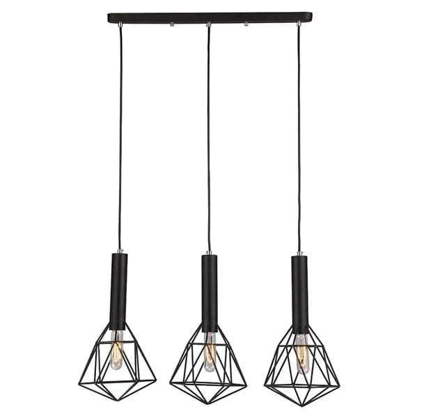 CLA Lighting Indoor Pendants Blackband Iron Cage Pendant Light in Black Lights-For-You BLACKBAND1X3 9326191019982