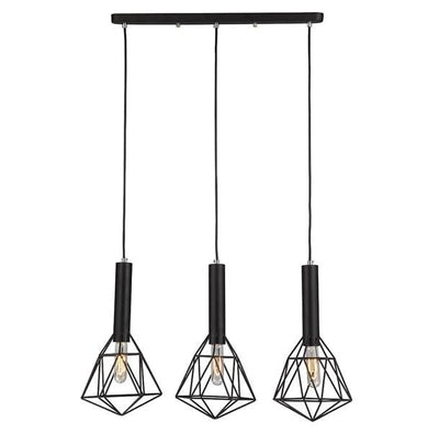 CLA Lighting Indoor Pendants Blackband Iron Cage Pendant Light in Black Lights-For-You BLACKBAND1X3 9326191019982
