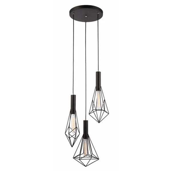 CLA Lighting Indoor Pendants Blackband Iron Cage Pendant Light in Black Lights-For-You BLACKBAND2X3 9326191019999