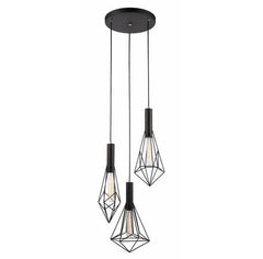 CLA Lighting Indoor Pendants Blackband Iron Cage Pendant Light in Black Lights-For-You BLACKBAND2X3 9326191019999