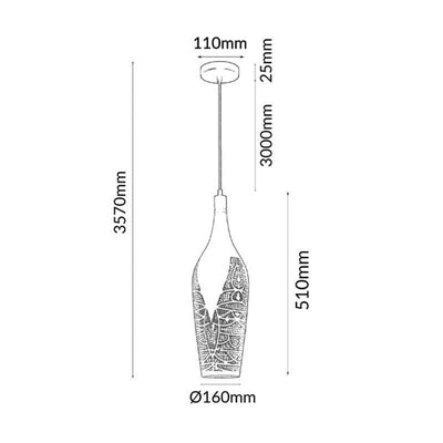 CLA Lighting Indoor Pendants Bottle Shape Pendant Light Black / Gold Lights-For-You MARRAKESH05 9326191032387