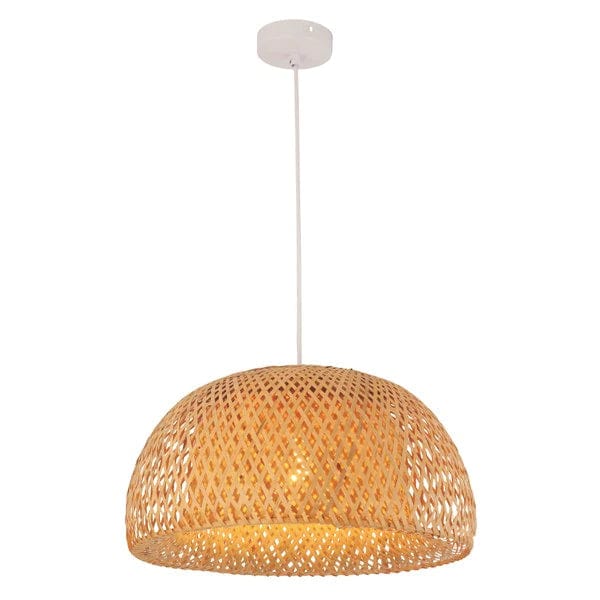 CLA Lighting Indoor Pendants Canasta Dome Pendant Light Small in Natural Bamboo Finish Lights-For-You CANASTA1 9326191035821