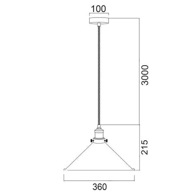 CLA Lighting Indoor Pendants Cerema Pendant Light Coolie Shape in Antique Brass & Black Lights-For-You CEREMA3 9326191035807