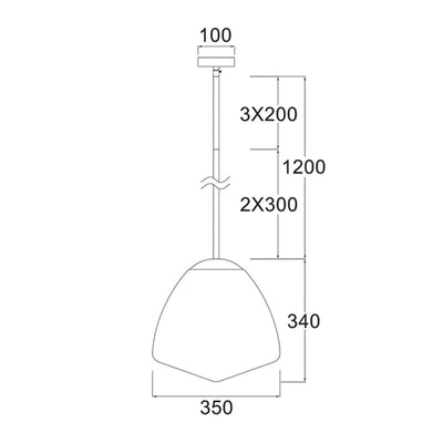 CLA Lighting Indoor Pendants Ciotola Large Dome Pendant Light w/ Frost Glass Lights-For-You