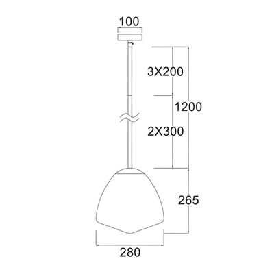 CLA Lighting Indoor Pendants Ciotola Medium Dome Pendant Light w/ Frost Glass Lights-For-You